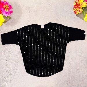 Pearls and diamond batwing top